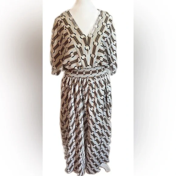 Ann Taylor Dress Size Medium Maxi Dress Blue and Tan - Picture 1 of 7